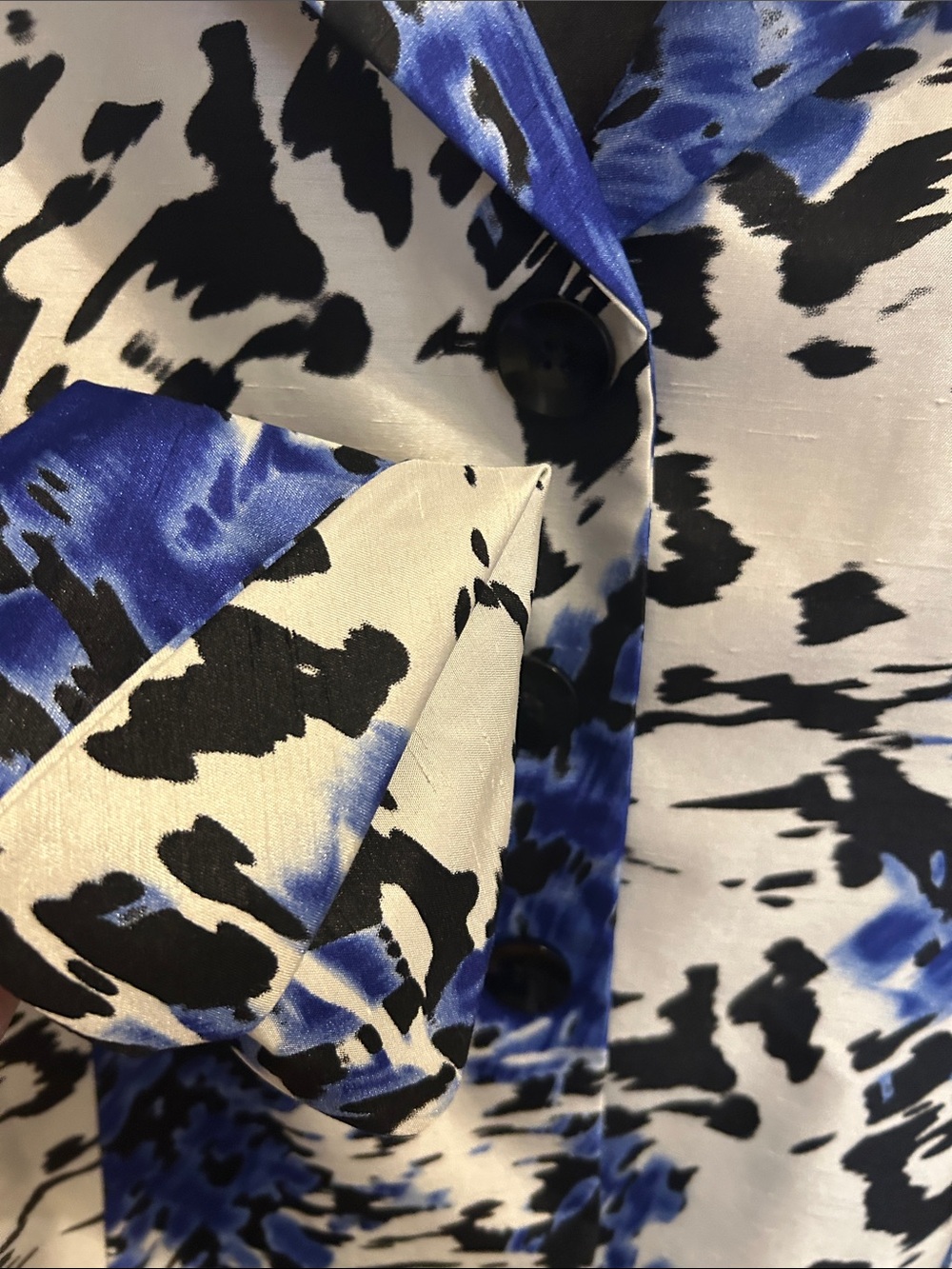 Le Suit Blue Black White Abstract Print Suit - Picture 2 of 9